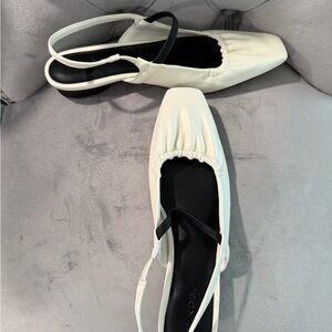 Vince Cream Women's Flats with Black Accents